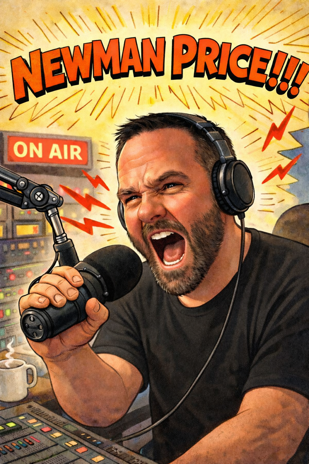 Newman Price on-air cartoon artwork